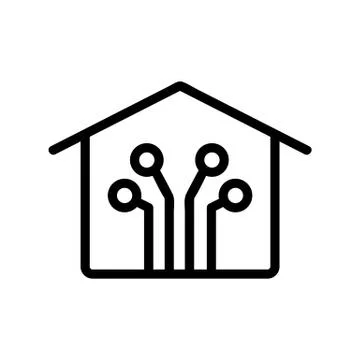 Smart house icon vector. Isolated contour symbol illustration Ilustración de archivo