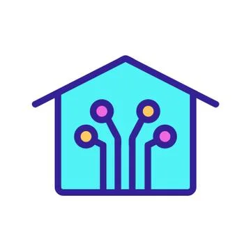 Smart house icon vector. Isolated contour symbol illustration Ilustración de archivo