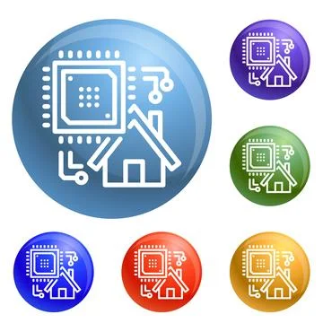 Smart house icons set Stock Illustration