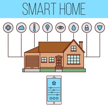 Smart house illustration Stock Illustration