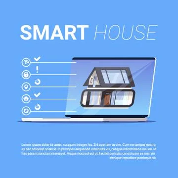 Smart House Infographic Elements Template Modern Technology Of Home Automation Illustrazione stock