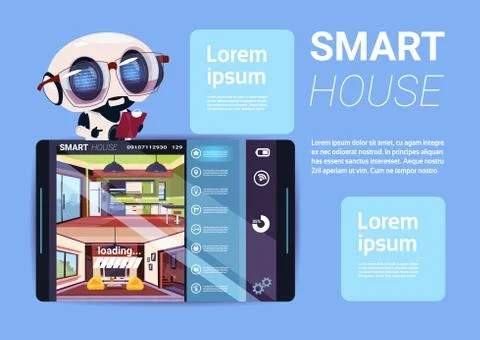 Smart House Interface On Digital Tablet, Modern Technology Of Home Management Stock Illustration