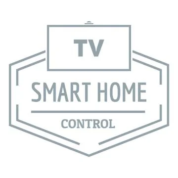 Smart house logo, simple gray style 스톡 일러스트