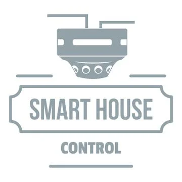 Smart house logo, simple gray style 库存插图