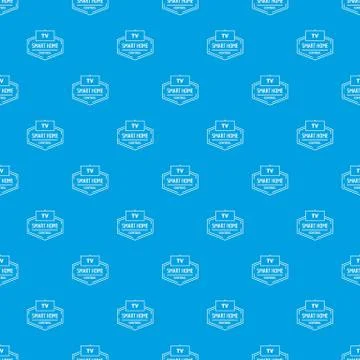 Smart house pattern seamless blue Stock Illustration