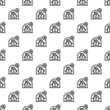Smart house protect pattern seamless Stock Illustration