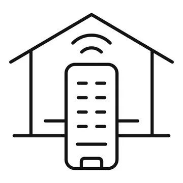 Smart house remote control icon, outline style Ilustración de archivo