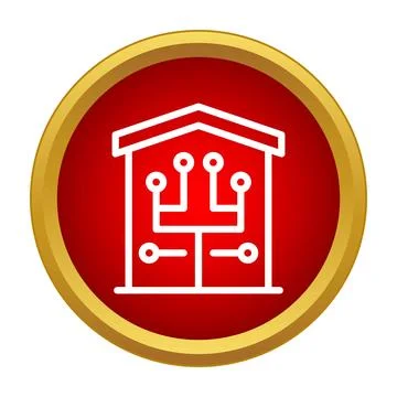 Smart house technology icon representing home automation system Stock Illustration