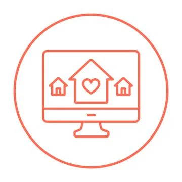 Smart house technology line icon Illustrazione stock