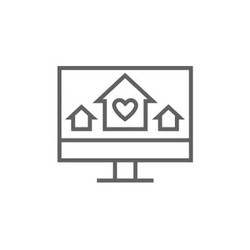 Smart house technology line icon Illustrazione stock
