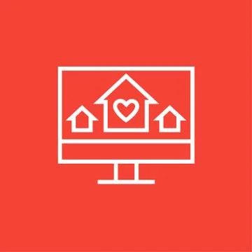 Smart house technology line icon Illustrazione stock