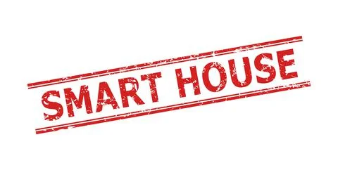 SMART HOUSE Watermark with Scratched Surface and Double Parallel Lines Stock Illustration