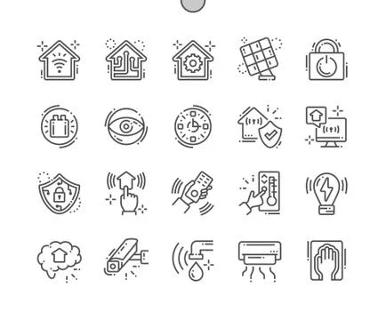 Smart House Well-crafted Pixel Perfect Vector Thin Line Icons 30 2x Grid for Web Illustrazione stock