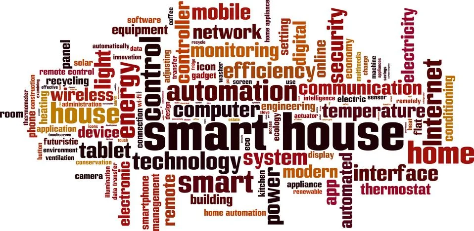 Smart house word cloud Stock Illustration