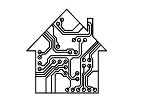 Smart household vector, printed circuit board Stock Illustration
