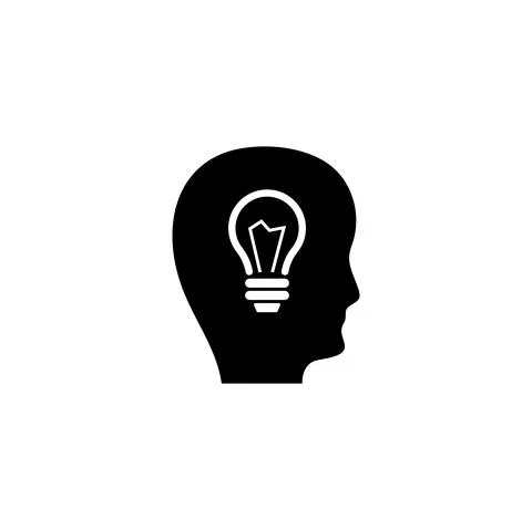 Smart Human Head, Idea and Imagination. Flat Vector Icon illustration. Simple 库存插图