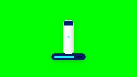 Smart Hydration Desk Reminder Station Vector Animation with Pulsing Water R.. Stock Footage 346984477