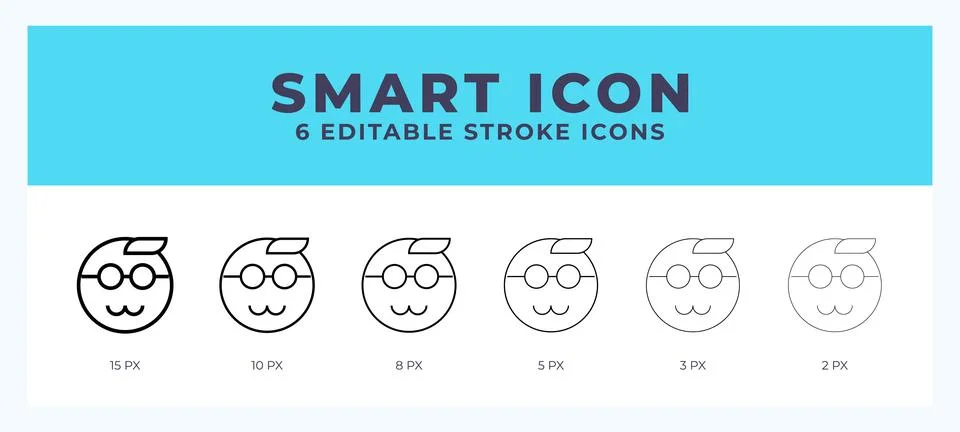 Smart icon illustration vector with editable stroke. 스톡 일러스트