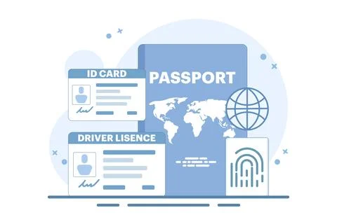 Smart ID Card Concept. Digital passport and driving license. Electronic ID card. Stock Illustration