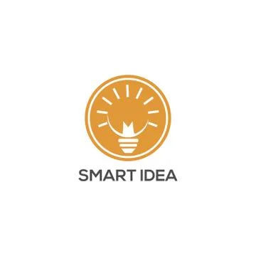 Smart idea lamp logo Stock Illustration