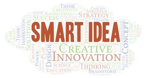 Smart Idea typography word cloud create with the text only. 스톡 일러스트