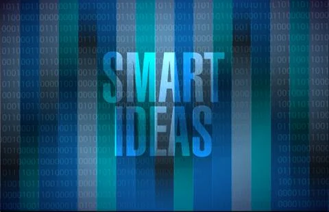 Smart ideas data binary background sign concept Stock Illustration
