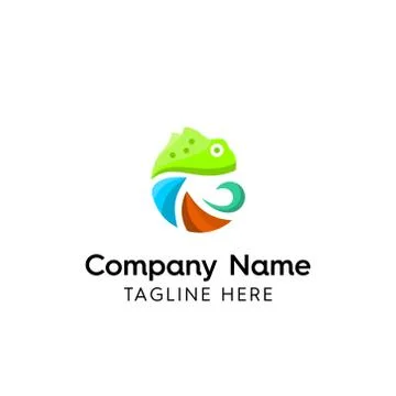 Smart Iguana gradient modern logo Stock Illustration