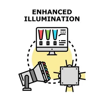 Smart illumination enhancing light quality with technology Stock Illustration