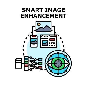 Smart image enhancement and digital photo processing concept Stock Illustration