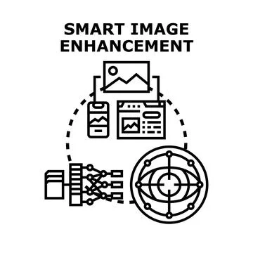 Smart image enhancement and digital photo processing concept Stock Illustration