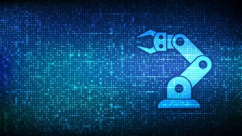 Smart Industry 4.0 background made with binary code. Factory automation. Auto イラスト素材