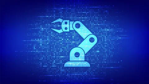 Smart Industry 4.0 background made with binary code. Factory automation. Auto Illustrazione stock