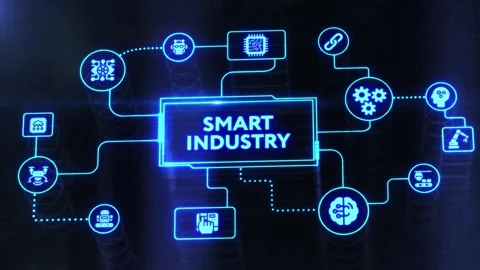 Smart industry 4.0 manufacturing technology concept. Stock-Footage 198300733