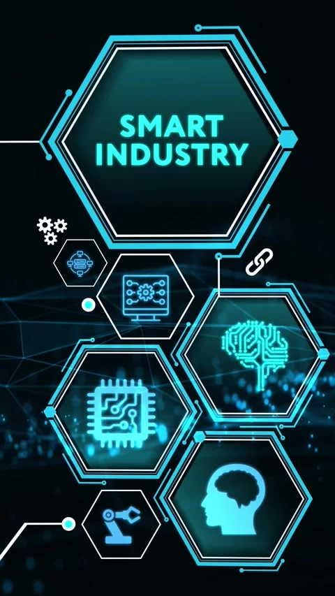 Smart industry 4.0 manufacturing technology concept. Stock Footage 280963884