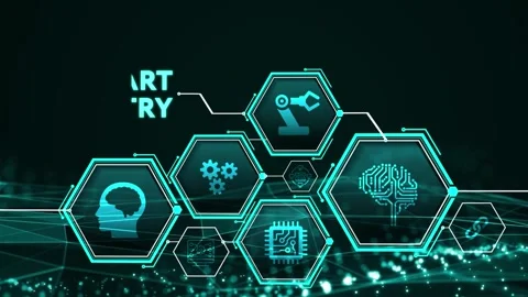 Smart industry 4.0 manufacturing technology concept. Stock Footage 280965247