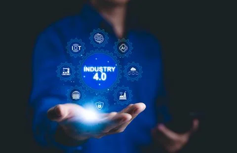 Smart industry 4.0 technology concept. Stock Photos