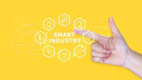 Smart industry, automation and optimisation concept on virtual. Business an.. Foto stock