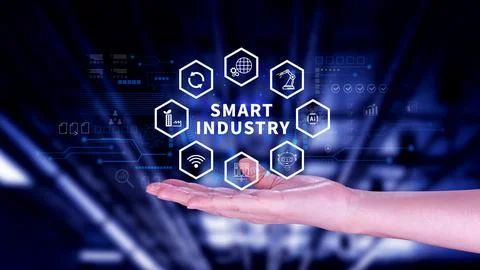 Smart industry, automation and optimisation concept on virtual. Business an.. 写真素材