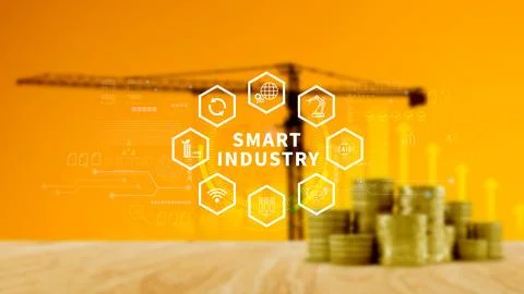 Smart industry, automation and optimisation concept on virtual. Business an.. Foto stock
