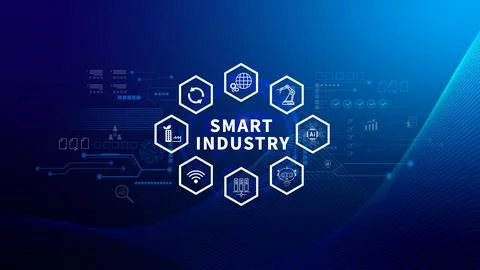 Smart industry, automation and optimisation concept on virtual. Business an.. Foto stock