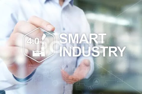 Smart industry. Industrial and technology innovation. Modernization and Stock Photos