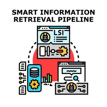 Smart information retrieval pipeline vector concept Stock Illustration