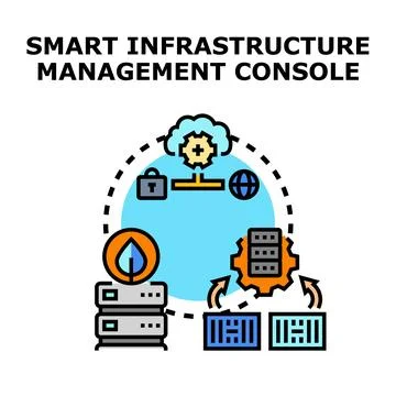 Smart infrastructure management console for modern computing 库存插图