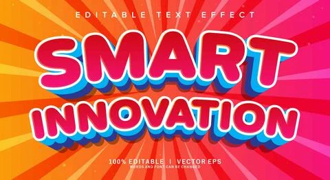 Smart innovation vector text effect with modern style design Stock Illustration