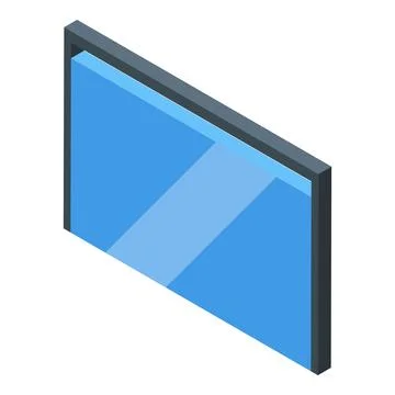 Smart interactive board showing empty blue screen for presentation Illustrazione stock