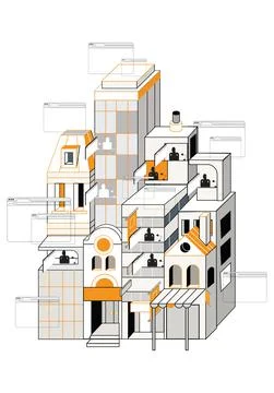 Smart Internet city Stock Illustration