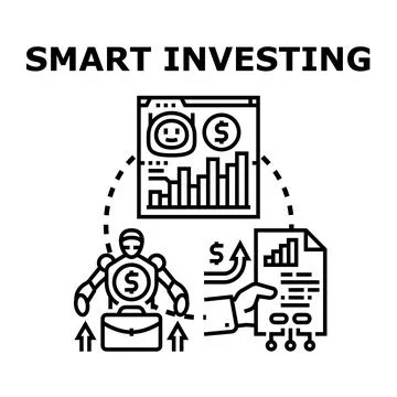 Smart investing concept using artificial intelligence and financial technolog Stock Illustration