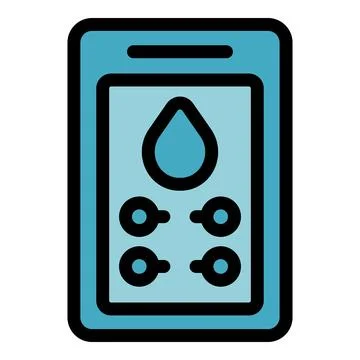 Smart irrigation controller managing water resources on mobile device Stock Illustration