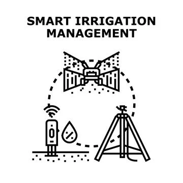 Smart irrigation management system using modern agriculture technology Stock Illustration