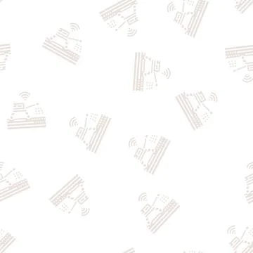 Smart irrigation system glyph seamless pattern イラスト素材